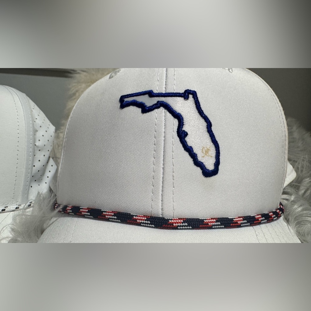 Florida, White baseball hat, Old Collier golf club lot of 2